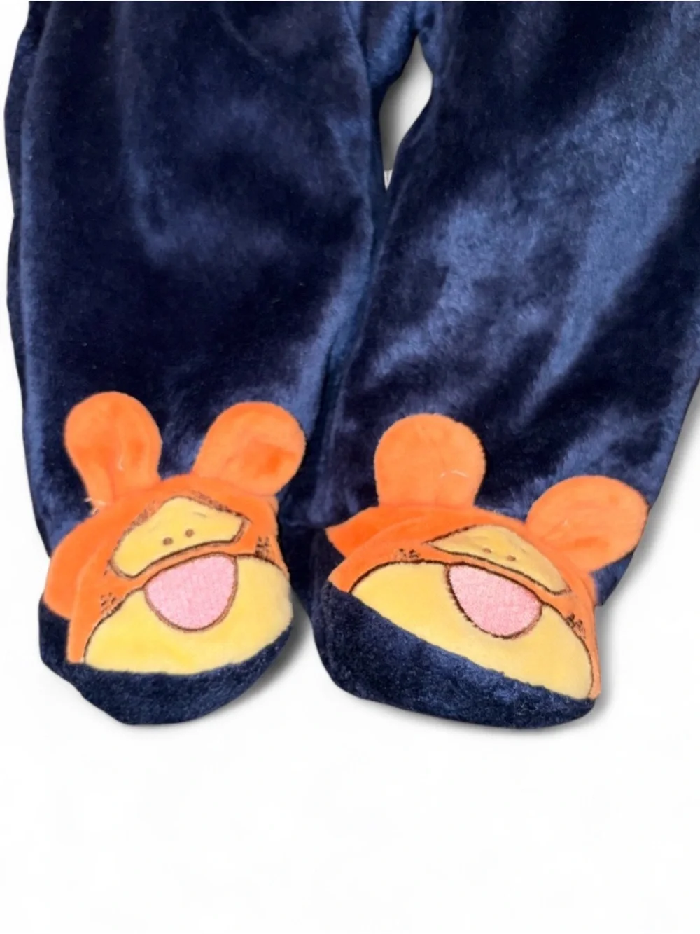 Disney Navy Plush Tigger Hooded Footed One-Piece
